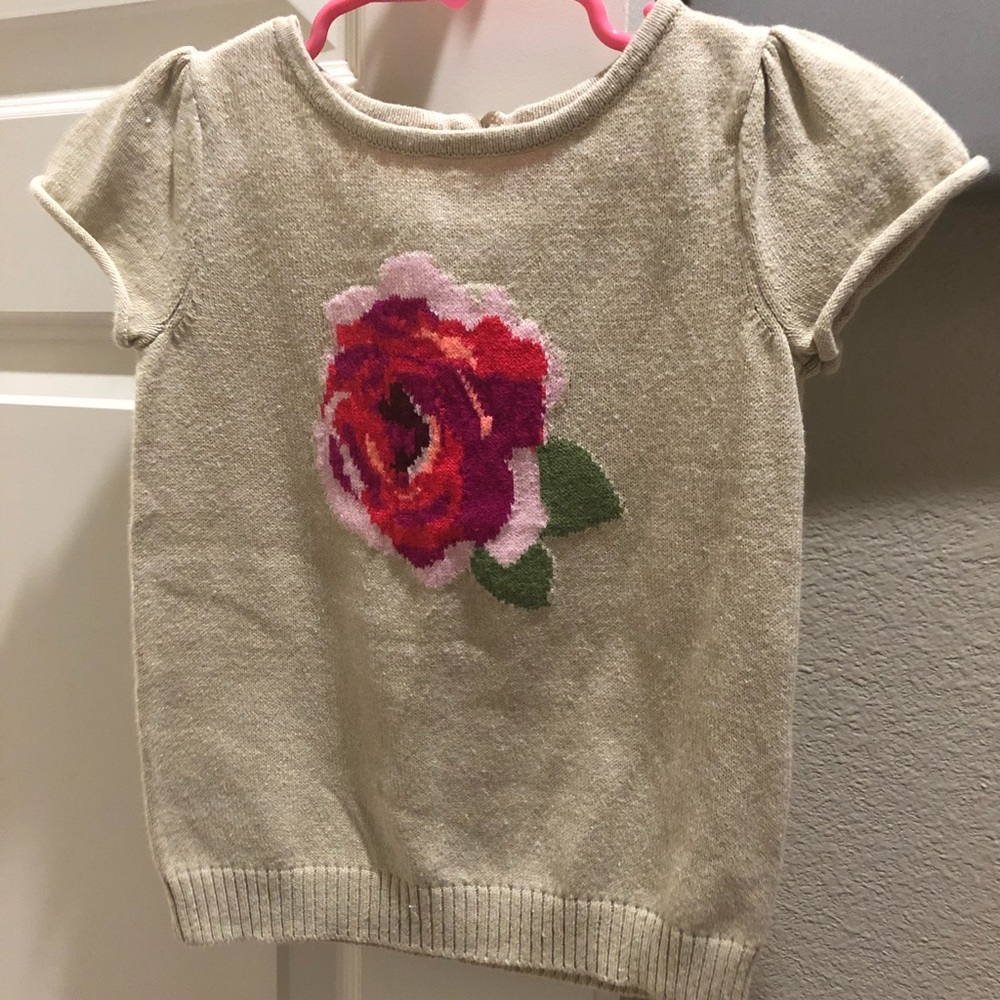 Tan floral sweater